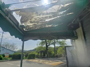 천막 천갈이 작업 사진